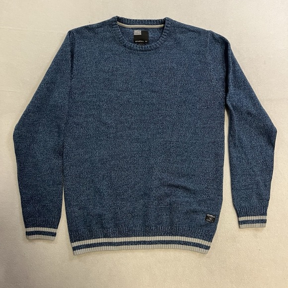 Quiksilver Sweater Men's Size Medium Blue Knit Pullover Long Sleeve - Picture 1 of 7